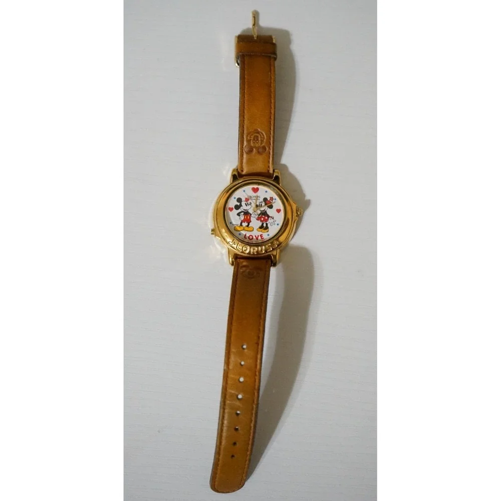 Vintage Japan LORUS Disney Musical Mickey & Minnie Love Watch Original Band‎